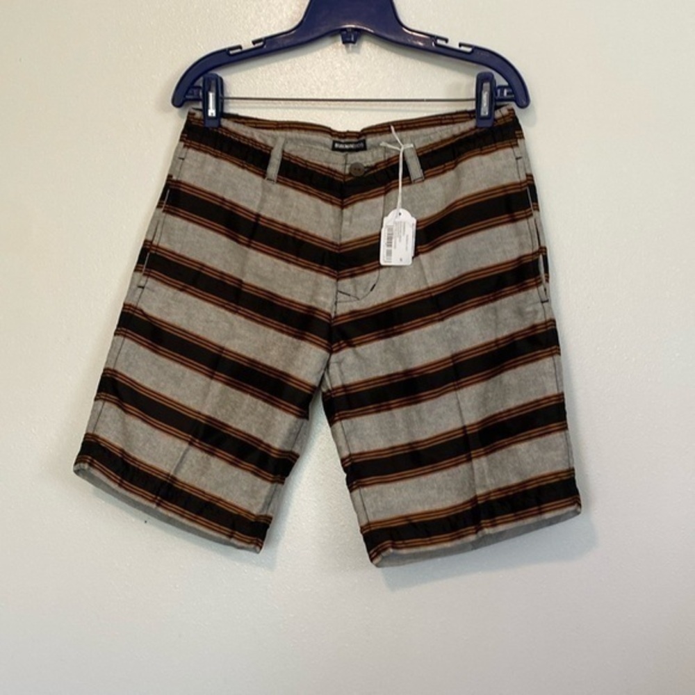 Burkman Bros silk cotton pocket grey blk copper shorts nwt 28
